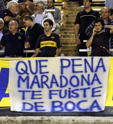 Los hinchas apoyaron a Riquelme